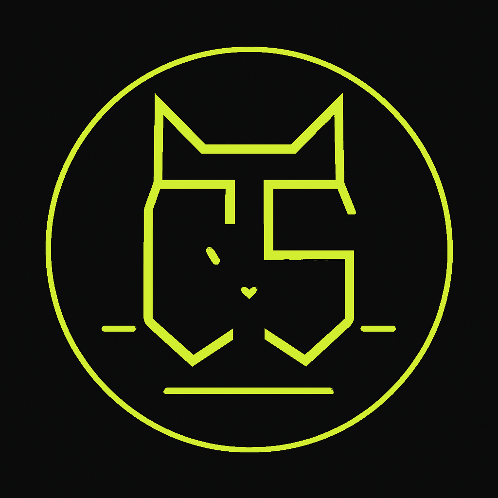 Cat Strategy crest: a corporate monogram of the letters C and S built to read as a cat's face
